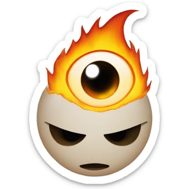 "fire" eye smiley sticker