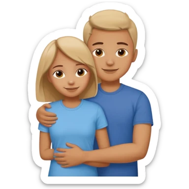 Texte ´Gros câlin’, en dessous un homme serre sa sœur dans ses bras sticker