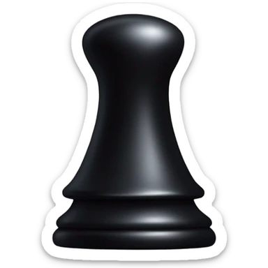 a black chess pawn (piece), just the face, with a wizard hat sticker