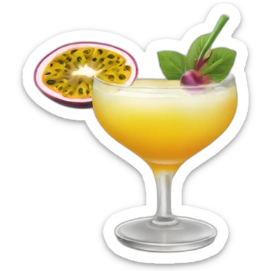 Cocktail with a passion fruit floating in the middle sticker