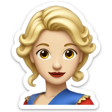 Une danseuse blonde aux yeux bleus en tenue rouge sticker