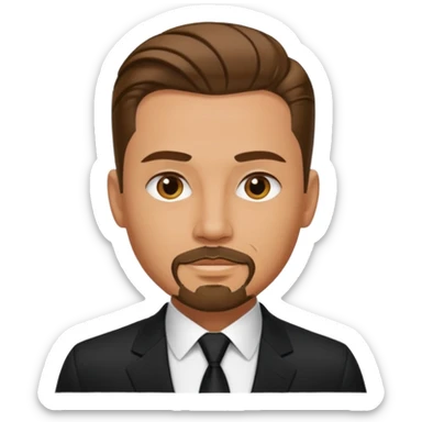 a man with great jawline , slicked back hair , goatee on his face sticker