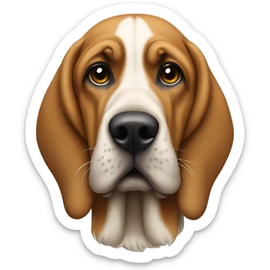 Bloodhound dog with a white flag in its mouth. sticker