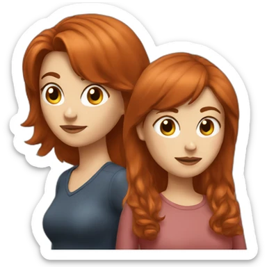 Brunette and redhead in a lazda sticker