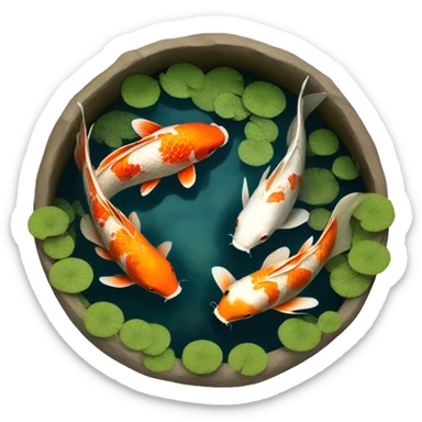 koi pond realistic  sticker