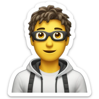 a smart hacker guy says hi sticker