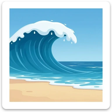 Tsunami in beach sticker
