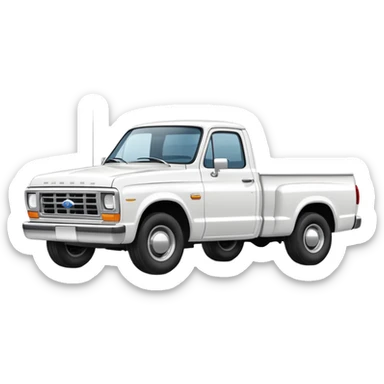 white pickup truck side view sticker