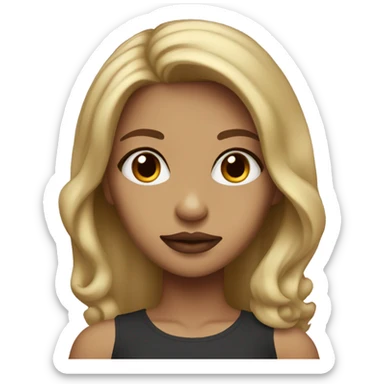 Dark blonde girl with brown eyes and Rosa lips  sticker