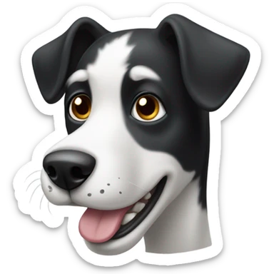 black and white dog with underbite sticker