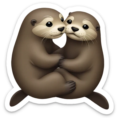 Two otters hugging  sticker