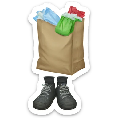 Crocs with plastic bags over socks sticker