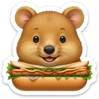 quokka eating bahn mi sticker