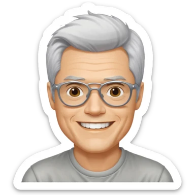 Johnny Knoxville with silver hair sticker