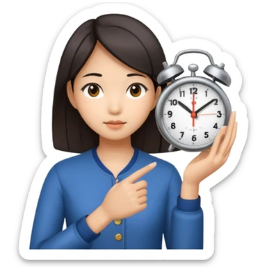 asian girl doing clock it sticker