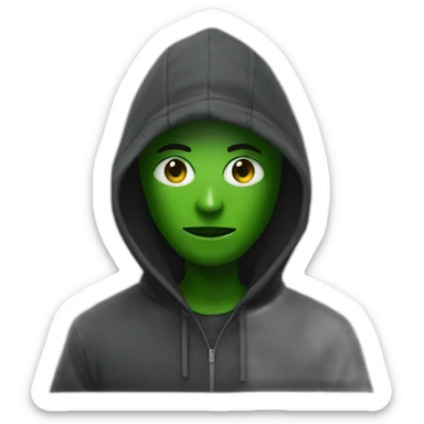 emoji programmer in hoodie in matrix film sticker