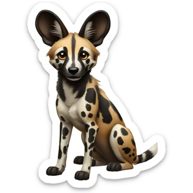 african wild dog sticker