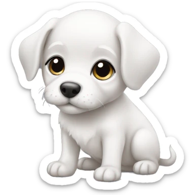 White small puppy sticker