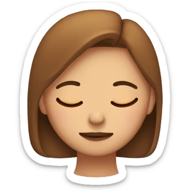 Girl with brown hear is sleeping sticker