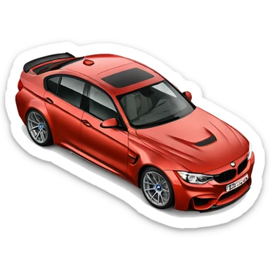 RED f80 BMW M3 front view sticker