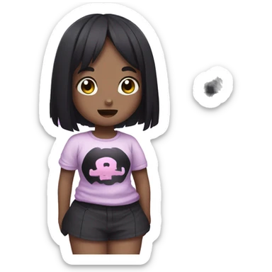 Kuromi with a shirt saying I 💜 MILA sticker