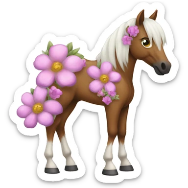 Flower horse sticker