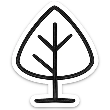 tree icon for a map, stylized, geometric shapes, easy to read at small scale sticker