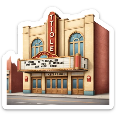 An old vintage movie theater exterior sticker