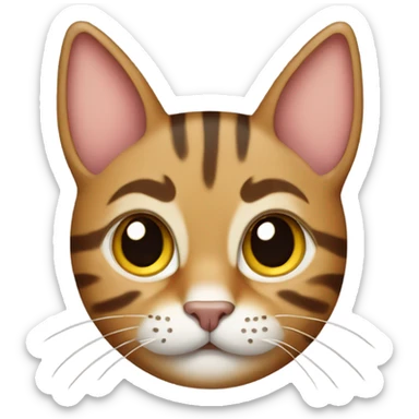tabby cat with one little ear sticker