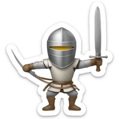 man fencing with medieval sword sticker