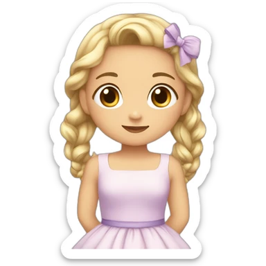 upperbody female child light skin dress bowing skirtlift cute adorable sweet sticker