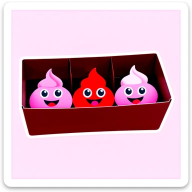 poop emoji valentines candy chocolates box sticker