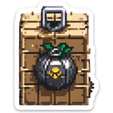 power up crate with bomb symbol for a video game sticker