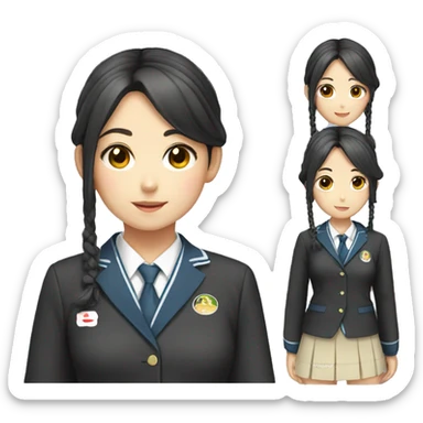 Japanese girl middle school uniform sticker