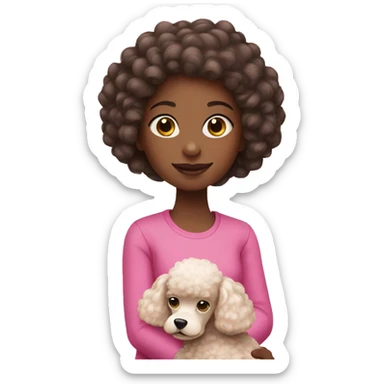 Girl with pink poodle sticker