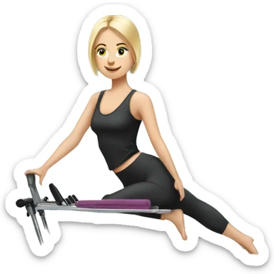 Blonde girl on Pilates reformer sticker