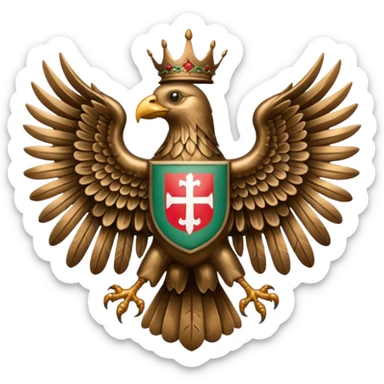 Hungarian turul bird with the cot of arms sticker