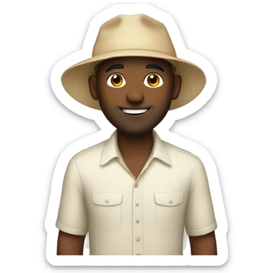 man with island of kids sticker