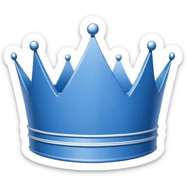 plain blue blueprint plan, side view, with a simple white line crown sketch sticker