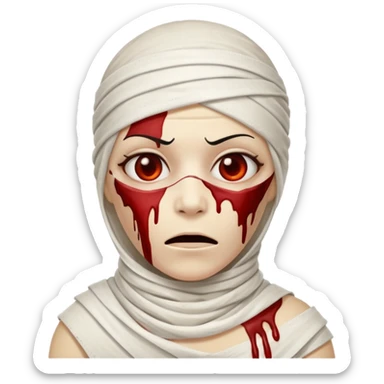 halloween mummy blood stains funny  sticker