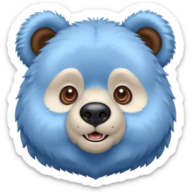 Blue fuzzy bear waving hello sticker