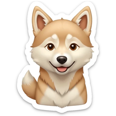 happy light cinnamon colored husky dog, pale tan sticker
