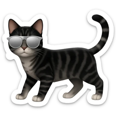 Cat wearing sunglasses sticker