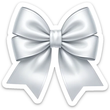 White ribbon bow sticker