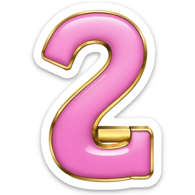 number four in pink and golden  sticker