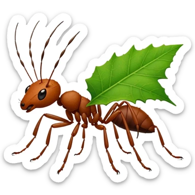 leaf cutter ant with a jagged leaf sticker