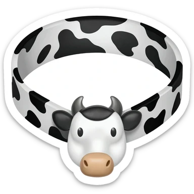 trapezoid form cowbell collar cow pattern sticker