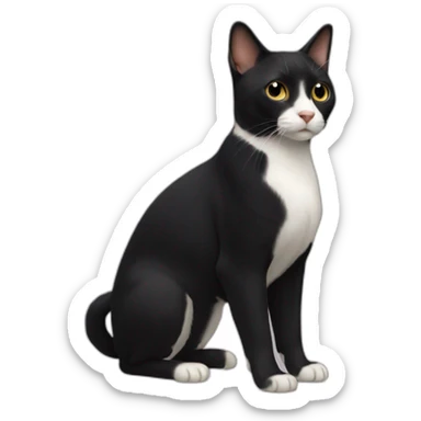 all-black-Japanese-bobtail-full-body sticker