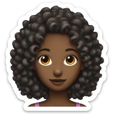 black girl curly hair  sticker