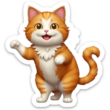 Running happy cat full body sticker